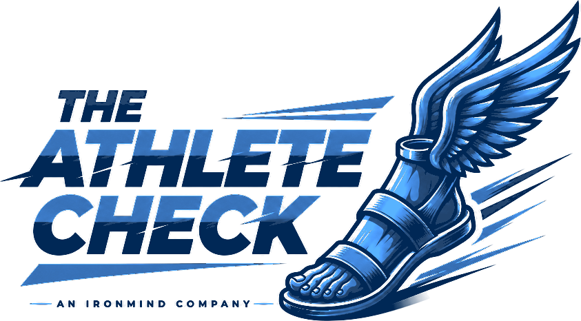 The Athlete Check — winged sandal logo